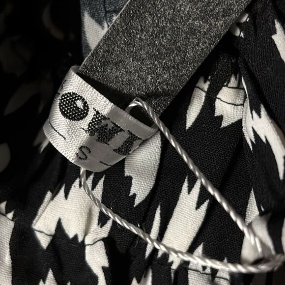 NWT Ecowish Womens‎ S Wide Leg Pull On Pants Black & White Abstract Print Casual - Picture 15 of 15